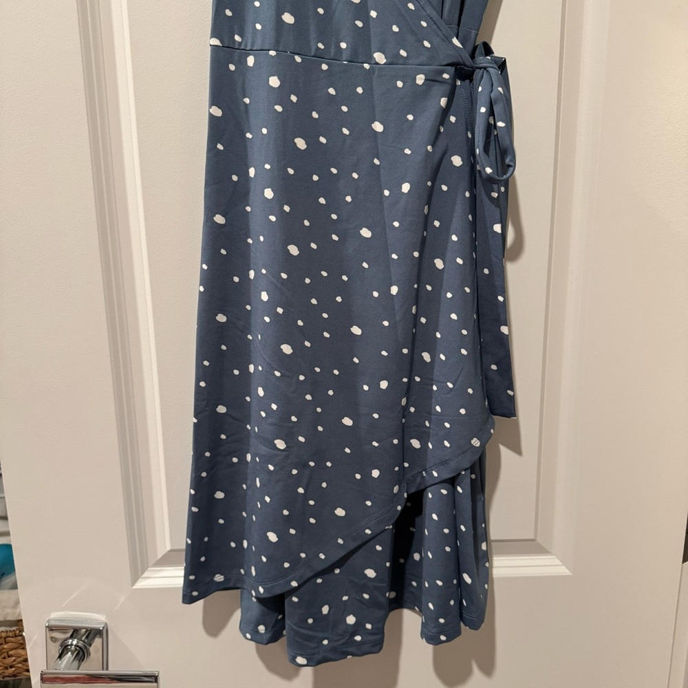 RIPE MATERNITY Liv Maternity Wrap Dress Blue XS - Picture 9 of 13